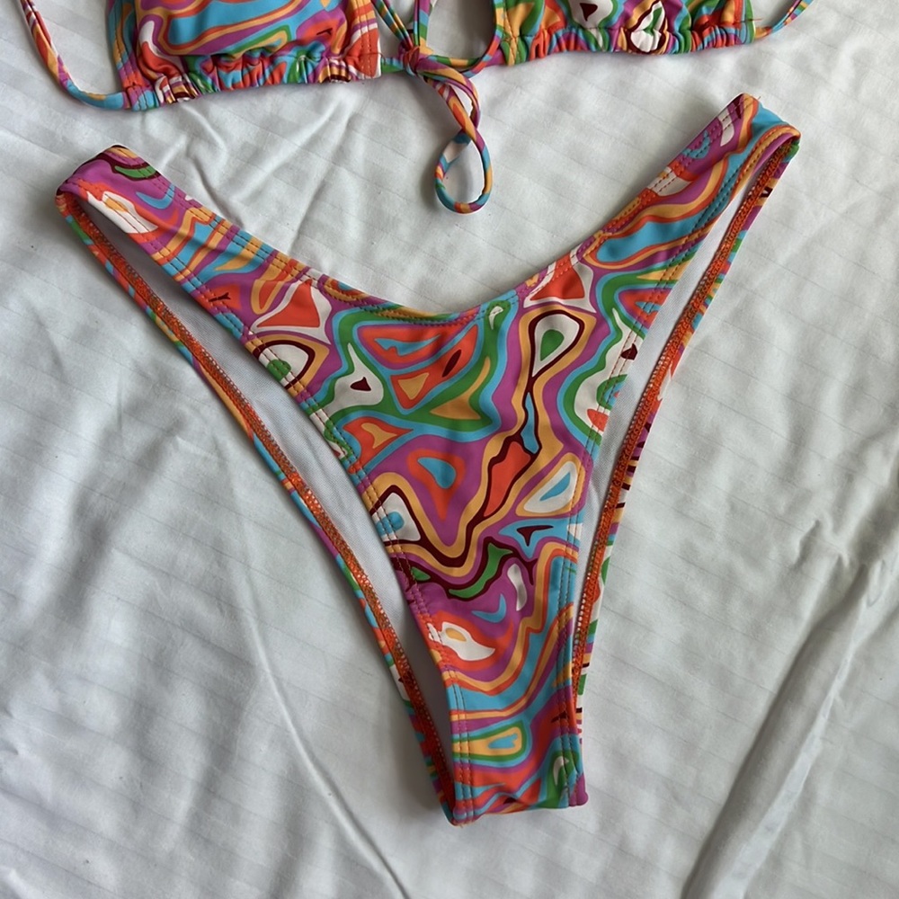 Three Piece Multi Color Swimsuit - Picture 3 of 5